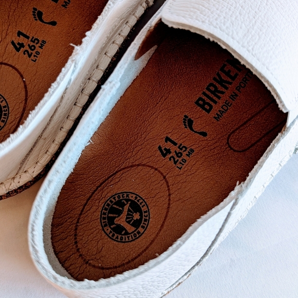 Birkenstock Callan Slip On Convertible Heel Leather White Narrow EU41 10 NIB - Picture 14 of 16